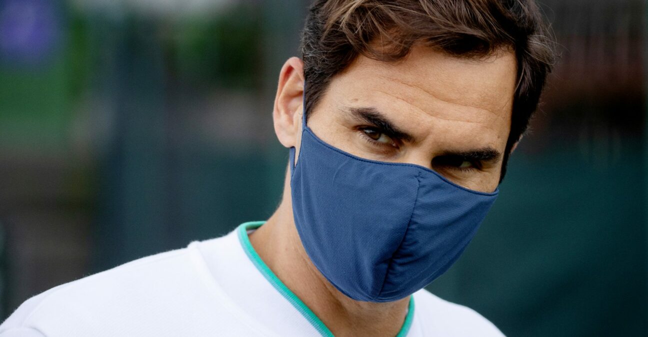Roger Federer at Wimbledon in 2021