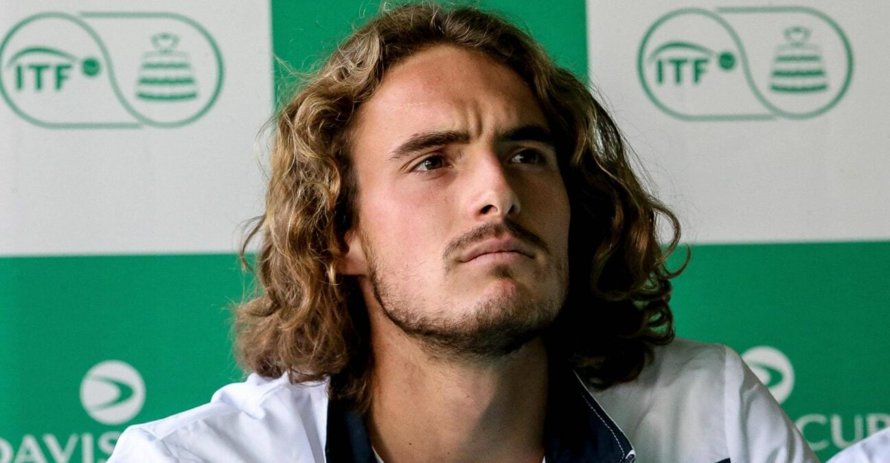 Stefanos Tsitsipas with the Greek team during the 2020 Davis Cup