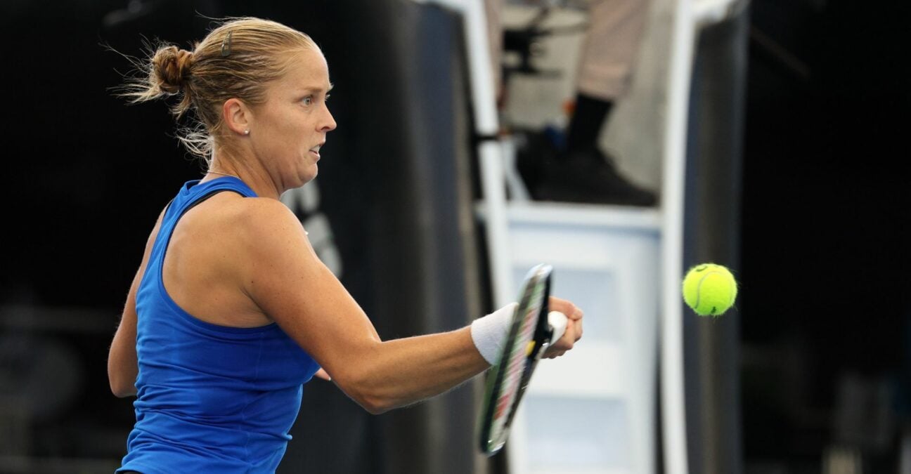 Shelby Rogers at the Adelaide International tennis tournament at Memorial Drive on February 25, 2021 in Adelaide, Australia