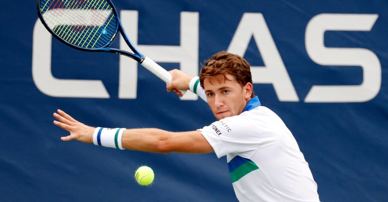 Casper Ruud at the 2021 U.S. Open tennis tournament at USTA Billie Jean King National Tennis Center.