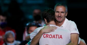 Nino Serdarusic et son capitain Vedran Martic, Coupe Davis 2021