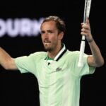 Daniil Medvedev celebrates AO 2022