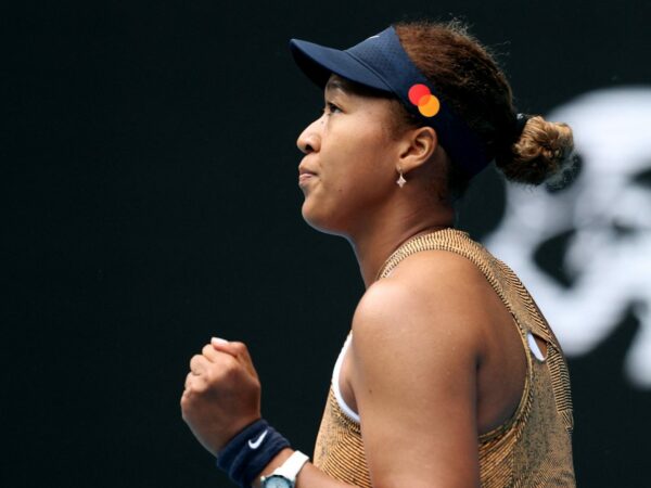 Japan's Naomi Osaka reacts during her round of 32 win over France's Alize Cornet