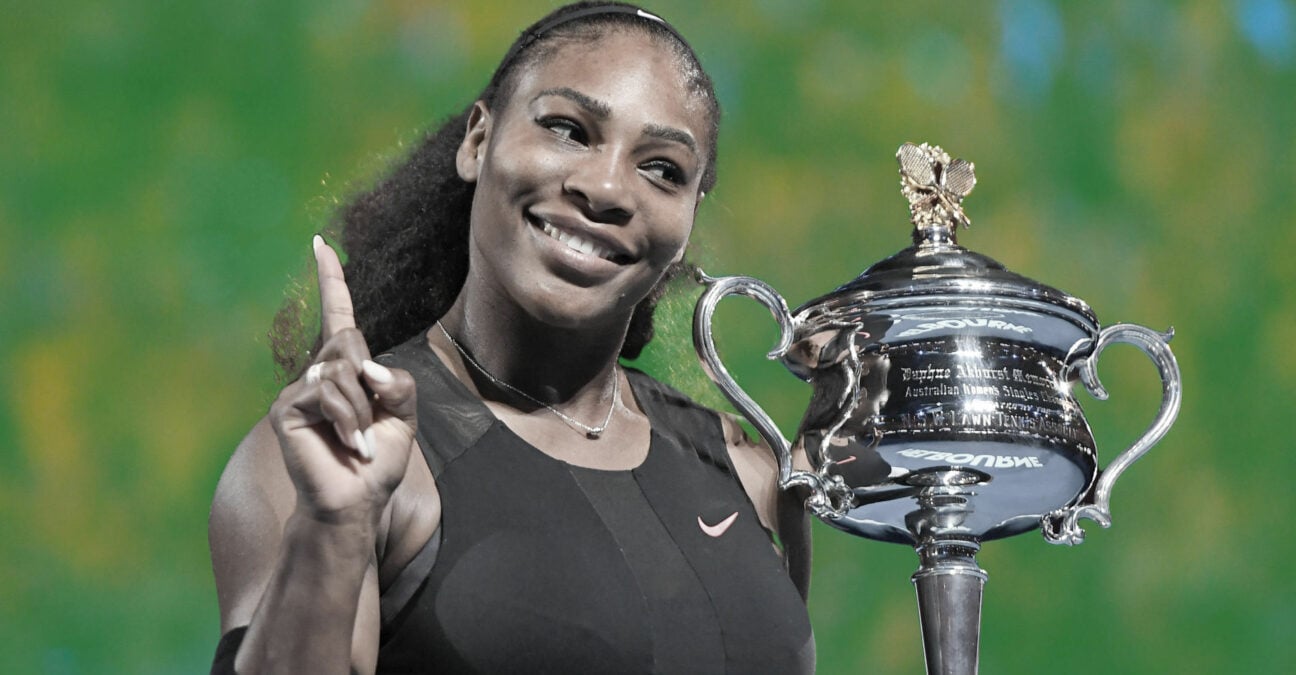 Serena Williams at the Australian Open in 2017 (Panoramic)