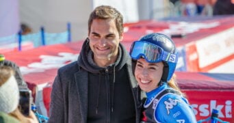 Roger Federer et la skieuse Francesca Marsaglia, Lenzerheide 2022