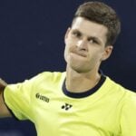 Hubert Hurkacz lors du tournoi ATP de Dubaï en 2022