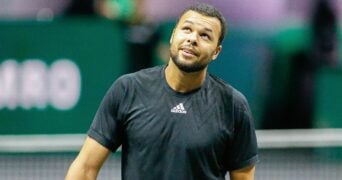 Jo-Wilfried Tsonga lors du tournoi de Rotterdam 2022