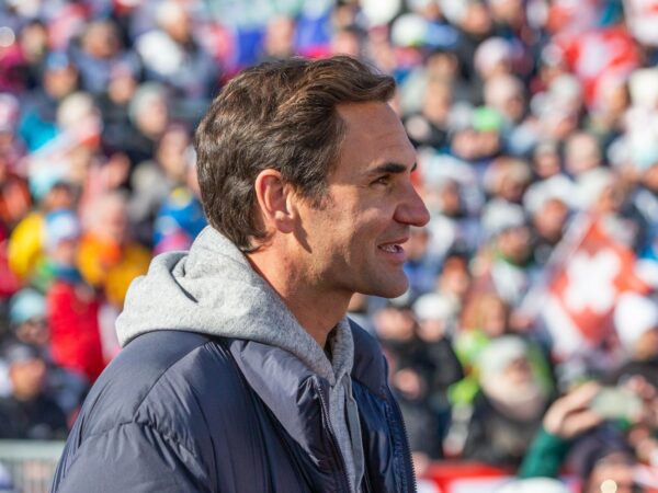 Roger Federer lors d'une apparition à l'occasion de la Coupe du monde de ski en Suisse