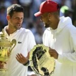 Novak Djokovic et Nick Kyrgios après la finale de Wimbledon 2022