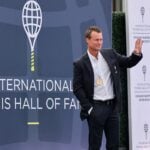 Lleyton Hewitt lors de son intronisation au Hall Of Fame 2022