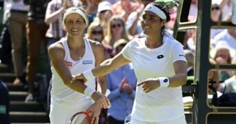 Tatjana Maria et Ons Jabeur, Wimbledon 2022 © AI / Reuters / Panoramic