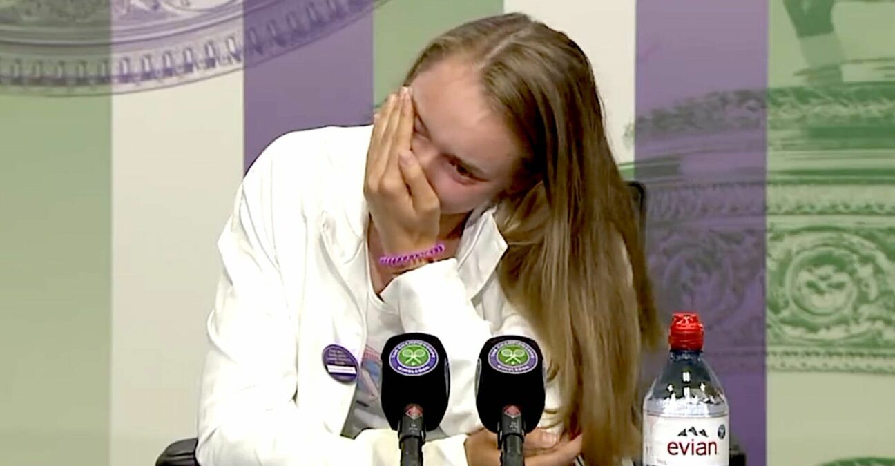Elena Rybakina, en conférence de presse après sa victoire à Wimbledon 2022