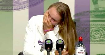 Elena Rybakina, en conférence de presse après sa victoire à Wimbledon 2022