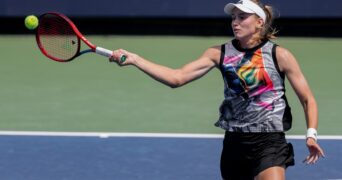 Elena Rybakina Cincinnati 2022 forehand cap