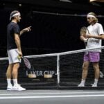 Roger Federer et Stefanos Tsitsipas © Laver Cup