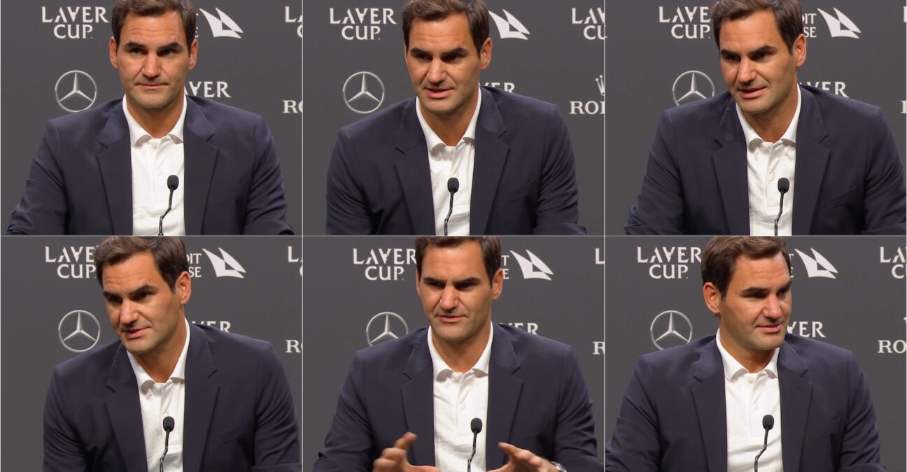 Roger Federer en conférence de presse, à Londres © Tennis Majors