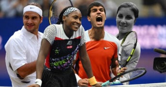 Roger Federer (2003), Cori Gauff (2022), Carlos Alcaraz (2022), Chris Evert (1974)