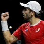 Borna Coric celebration pump Davis Cup Thanasi Kokkinakis