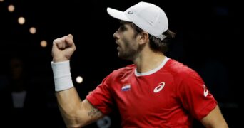 Borna Coric celebration pump Davis Cup Thanasi Kokkinakis