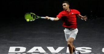 Felix Auger Aliassime Davis Cup 2022 semi-finals double forehand