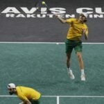 Max Purcell Jordan Thompson Davis Cup double forehand volley