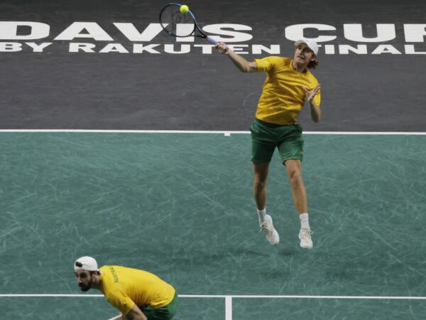 Max Purcell Jordan Thompson Davis Cup double forehand volley