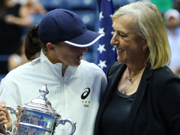 Iga Swiatek et Martina Navratilova à l'US Open 2022