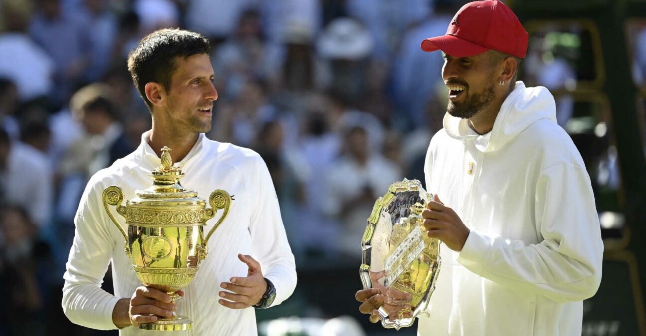 Novak Djokovic et Nick Kyrgios Wimbledon 2022