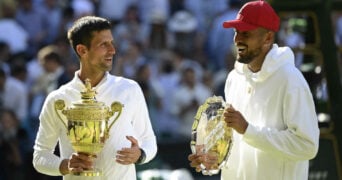 Novak Djokovic et Nick Kyrgios Wimbledon 2022