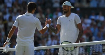Novak Djokovic et Nick Kyrgios Wimbledon 2022