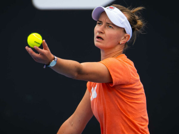 Barbora Krejcikova à l'entraînement pour l'Open d'Australie