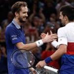 Daniil Medvedev et Novak Djokovic