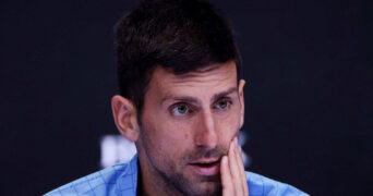 Novak Djokovic en conférence de presse après son match face à de Minaur à l'Open d'Australie 2023