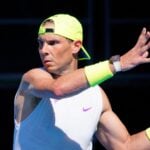 Rafael Nadal entraînement Open d'Australie 2023 coup droit casquette