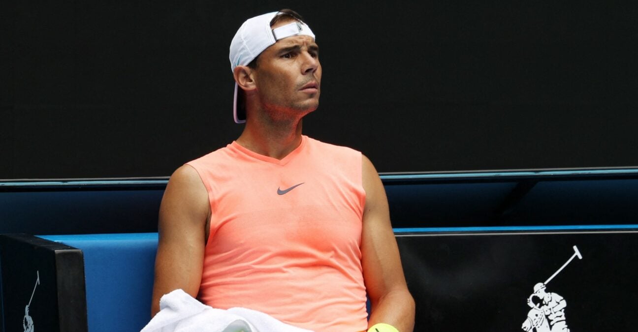 Rafael Nadal Open d'Australie 2023 entraînement casquette serviette