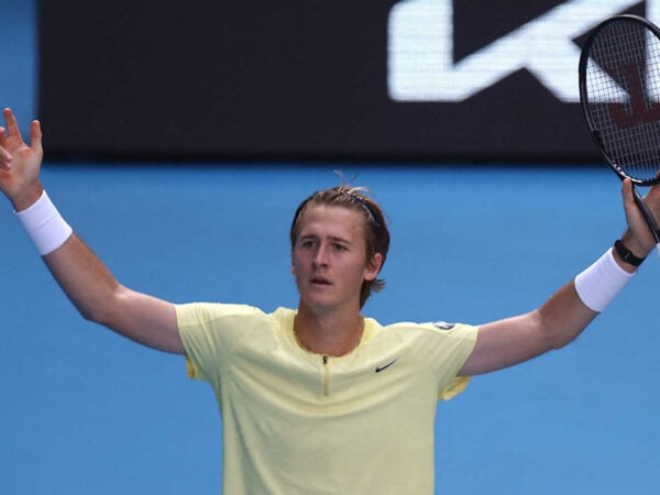 Sebastian Korda célébratrion Open d'Australie 2023