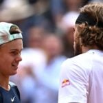 Stefanos Tsitsipas Holger Rune poignée de mains Roland Garros 2022