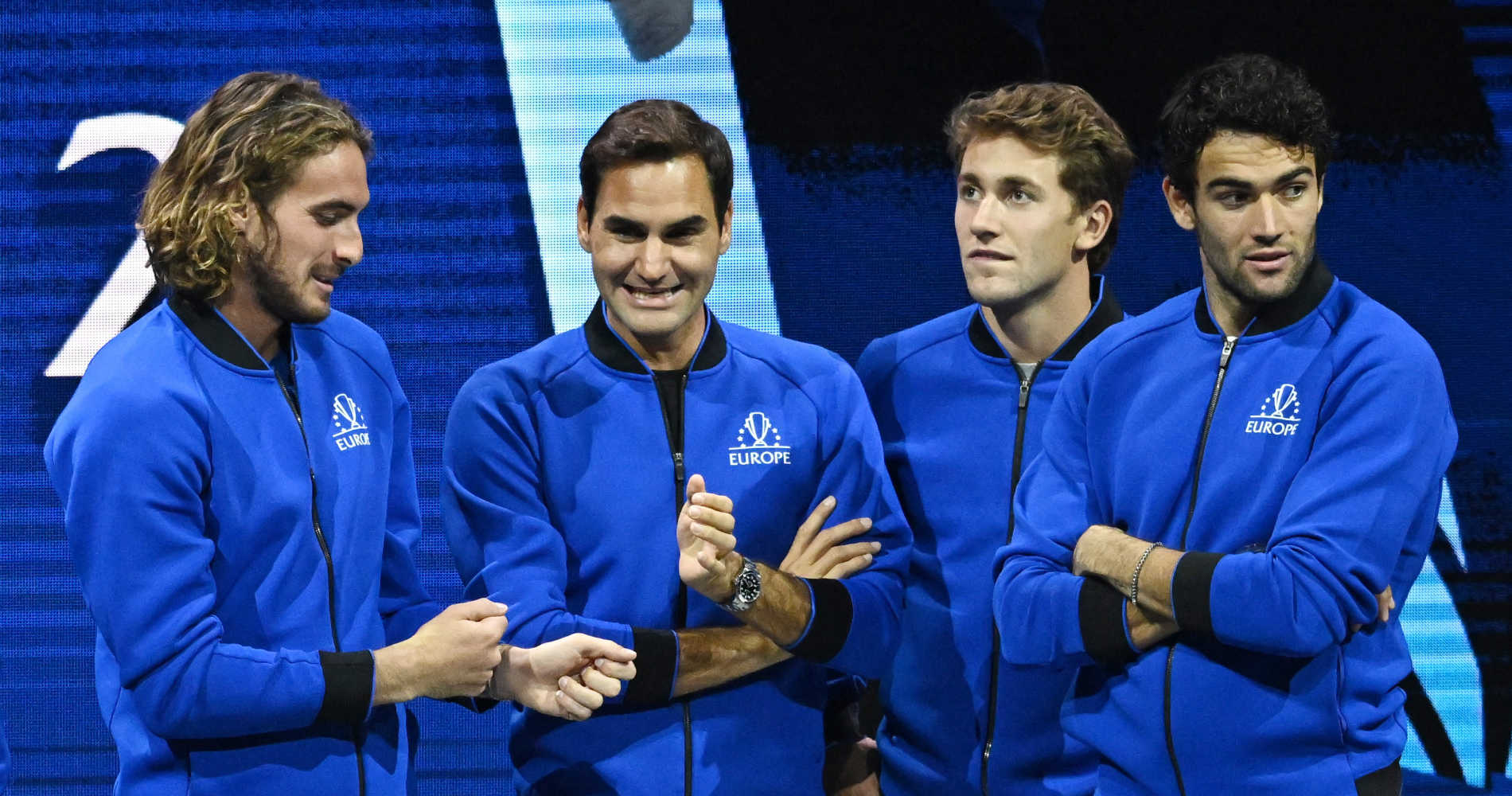 Stefanos Tsitsipas, Roger Federer, Casper Ruud et Matteo Berrettini à la United Cup 2022