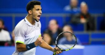 Arthur Fils après sa qualification pour les demi-finales à Montpellier