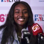 Alycia Parks en conférence de presse à Lyon