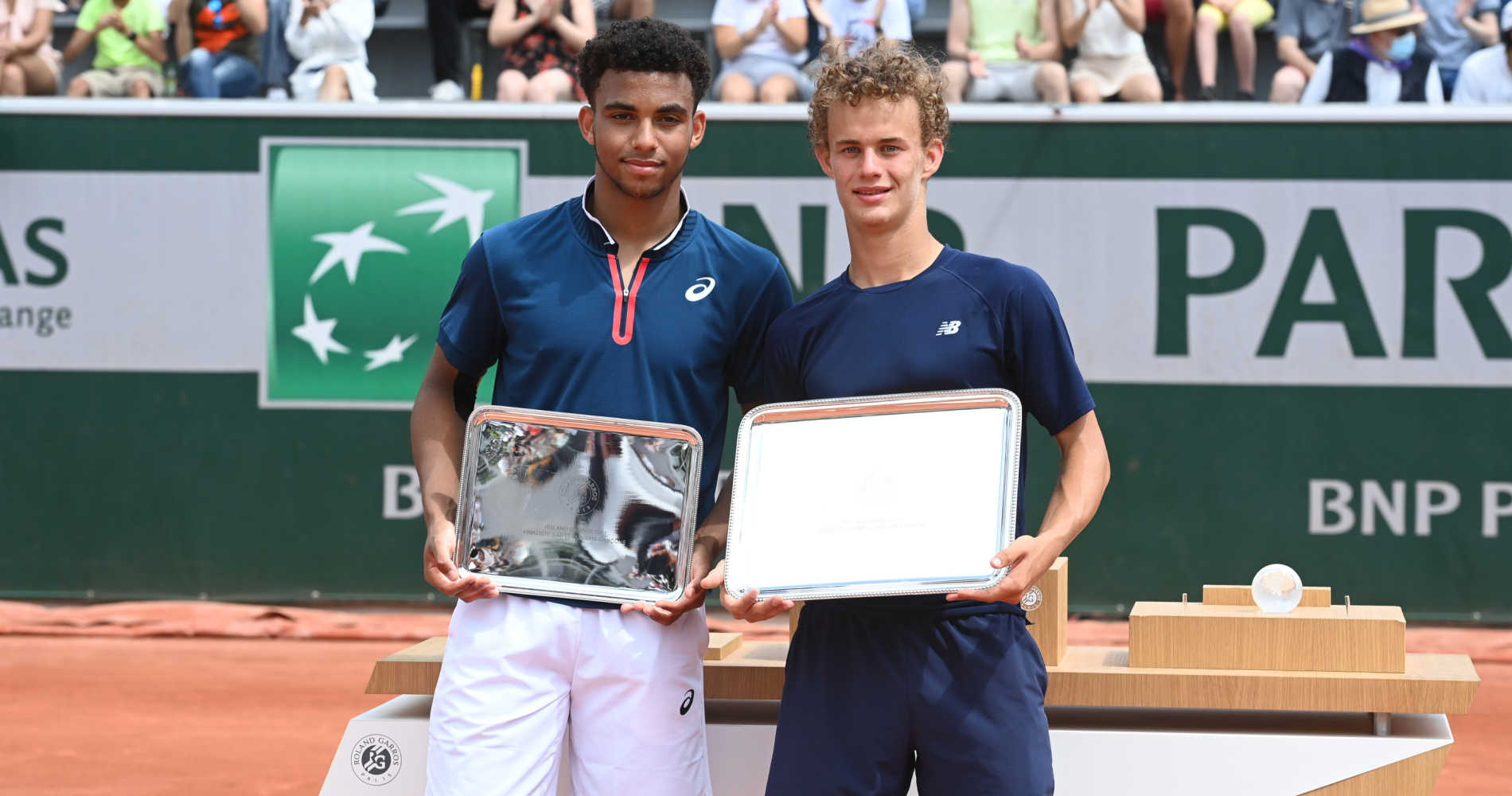 Arthur Fils et Luca Van Assche à Roland Garros en 2021