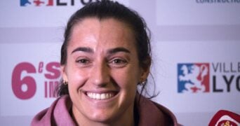Caroline Garcia en conférence de presse à Lyon