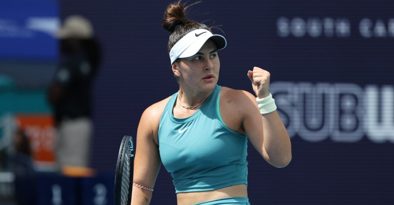 Bianca Andreescu Miami poing serré réaction
