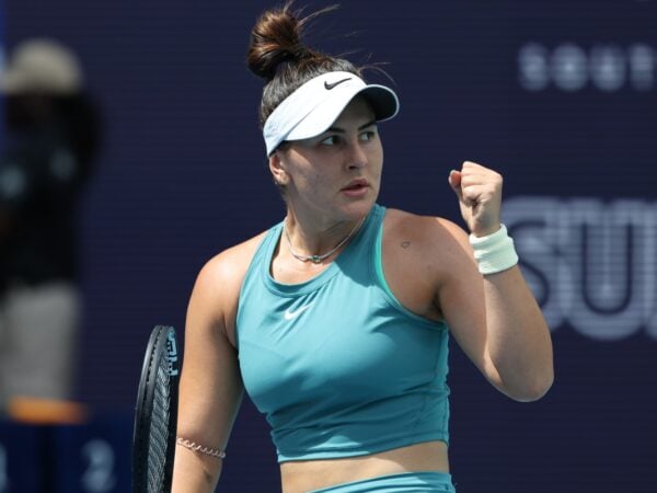 Bianca Andreescu Miami poing serré réaction