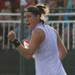 Caroline Garcia Indian Wells 2023 poing serré célébration