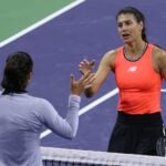 Carolina Garcia Sorana Cirstea Indian Wells poignée de mains