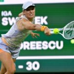 Iga Swiatek retour revers défense tableau de score Indian Wells