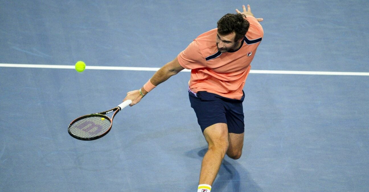 Quentin Halys Montpellier revers slicé amortie