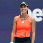 Sourire de Sorana Cirstea à Miami en 2023