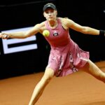 Elena Rybakina Stuttgart coup droit défense glissade